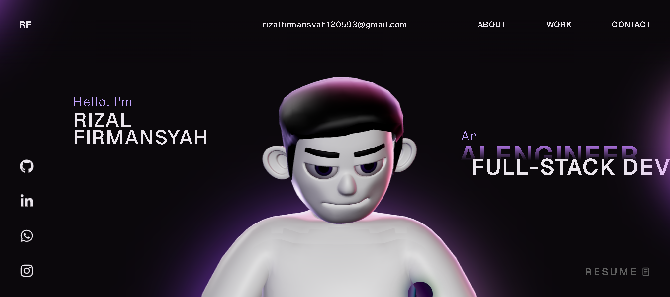 Contoh website portofolio developer karya Nash Studio